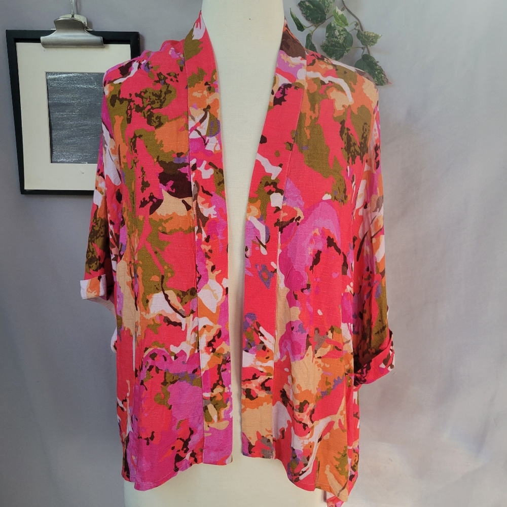 Anthropologie Bl^nk London Floral Kimono Cardigan Jacket One Size OS